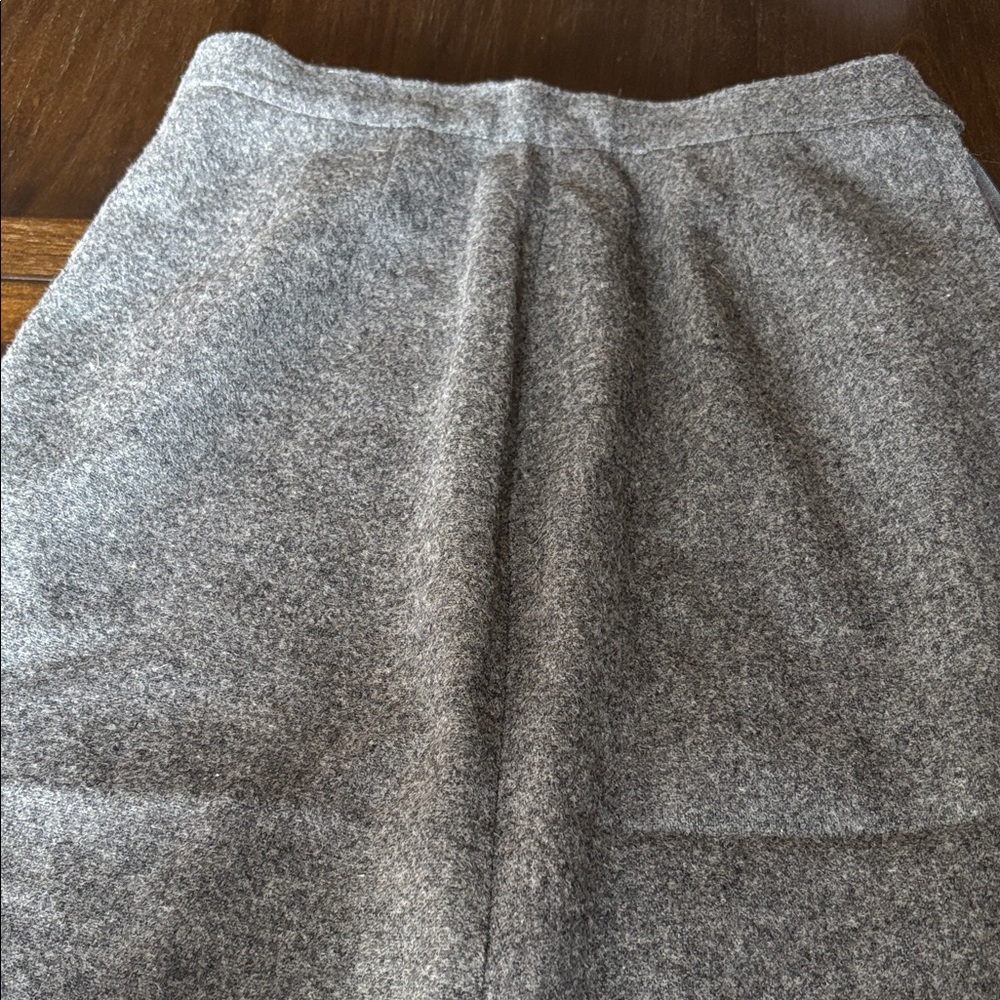 Briggs New York Petites Gray Wool-Blend Midi Skirt
